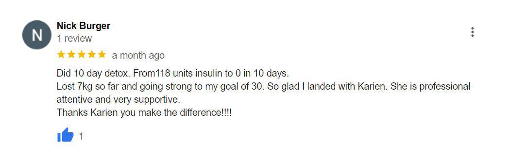 CSN diet client — lost 7 kg on the programme with Karien Nel