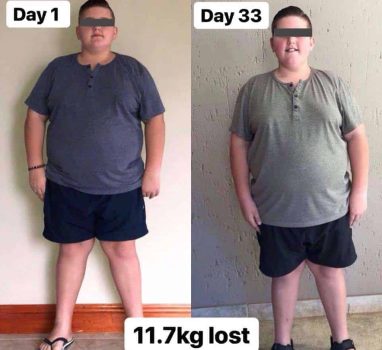 young boy losing 11.7kg