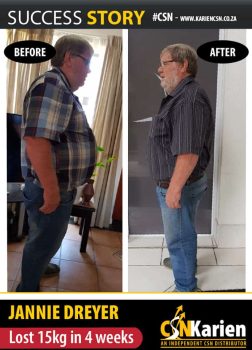 Hotel owner, Jannie Dreyer has a busy schedule and managed to loose 15kgs in 4 weeks with CSN