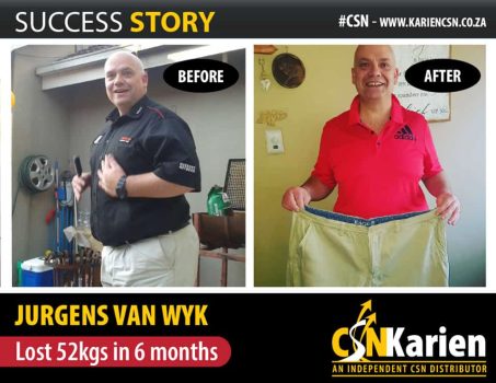 jurgens van wyk lost 52 kgs in 6 months