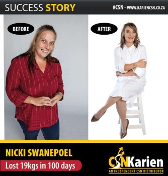 nicky swanepeol lost 19kgs in 100 days
